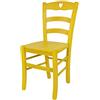 t m c s Tommychairs - Sedia modello Cuore per cucina bar e sala da pranzo, robusta struttura in legno di faggio verniciata in anilina gialla e seduta in legno
