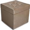 MG Design Pouf contenitore imbottito 45 × 45 cm Beige - capacità ca. 50 L, fino a 300 kg, seduta morbida, struttura solida, già montato e facile da pulire