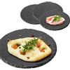 MAURY'S IL NUMERO UNO DEL RISPARMIO Maury's set di 4 vassoi Realizzati in Ardesia AntraciteIdeali per Antipasti, Dessert o Aperitivi : Il Must Have per ogni Occasione! (TONDO- 20 CM)
