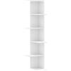 Genérico Scaffale Angolare Muro Bianco 36,5x36,5x140cm Legno Multistrato,Bianco,12.3kg,852627