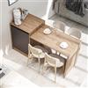 ROOMART Isola della cucina Milano - Tavolo da cucina e tavolo da pranzo con vano portaoggetti, armadio da cucina, larghezza 160 x 85 x 60 cm, moderno e salvaspazio (rovere antracite)