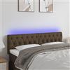 IBUQDDV Testiere Letto Matrimoniale Testiera Letto Matrimoniale Testiera Letto Una Piazza E Mezza Spalliera Letto Matrimoniale Testiera a LED Marrone Scuro 160x7x78/88 cm in Tessuto per Camera Degli Ospiti