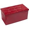 Generico Cassapanca Contenitore Pouf Panca Poggiapiedi Similpelle Pelle Finta Coccodrillo 76x38x38 cm Bordeaux