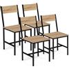 IDMarket - Lote de 4 sillas de cocina de diseño industrial DETROIT