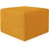Deshome - Pouf poggiapiedi divano 63x63x44 cm stoffa idrorepellente effetto velluto: Pouf design moderno divano soggiorno camera da letto Puff poggiapiedi Pouffe salotto Demetra Giallo ocra