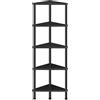HOOBRO Scaffale Libreria ad Angolo, Scaffale a 5 Livelli, con Struttura Metallica in Stile Industriale, Organizzatore Espositore per Piante, per Piccolo Spazio, Nero EBK33CJ01