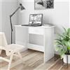 Generico Scrivania Bianco Lucido 100x50x76 cm in Legno Multistrato,Bianco,22.68kg,800555