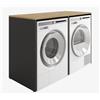 PLATAN ROOM Mobile armadio per lavatrice, 130 cm di larghezza, mobile sopra lavatrice o asciugatrice per bagno (65 cm di profondità, antracite/rovere artigianale)