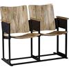 vidaXL Legno Massello di Mango e Acciaio Panca 2 Posti 102x55x83 cm Sedile