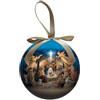 SHALOM - Pallina Natalizia con Presepe. Diametro 7,5 Cm