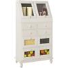 Mar.c.a. Design - Mobile Dispensa Arte Povera in Legno 80x42x153 cm - Dispensa Credenza per Cucina con 10 Cassetti e 2 Ante - Made in Italy