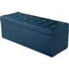 MG Design Pouf contenitore imbottito 45 × 120 cm Blu scuro - capacità ca. 140 L, fino a 300 kg, seduta morbida, struttura solida, già montato e facile da pulire