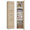 BDW - Armadio da bagno scorrevole - Armadio da bagno alto - 170x40x30 cm - 3 ante con maniglie, ampi ripiani al centro, lato di apertura dell'anta selezionabile - Rovere Sonoma