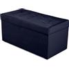 MG Design Pouf contenitore imbottito 45 × 90 cm Blu marino - capacità ca. 100 L, fino a 300 kg, superficie morbida con leggero riflesso, struttura in legno massiccio, già montato e facile da pulire