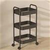 beaka Carrello Portaoggetti A 3/4 Ripiani Carrello Scorrevole Carrello Portaoggetti Mobile Ripiano Con 2 Ganci Per Cucina, Bagno, Lavanderia, Camera Da Letto (Color : Black, Size : 45 * 30 * 78cm)