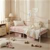 GZTGZMWG Struttura Letto Divano Singolo 90x190, Letto in Ferro Battuto per Materasso 90x190 cm, Sofa Day bed Letti per Camera/Soggiorno/Veranda/Giardino/Bianco(Stile A)
