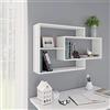 YITHOPI Mensole a Muro,Pensile soggiorno Libreria da parete Pensile Bagno Per soggiorno, studio, bagno, cucina Bianche 104x20x58,5 cm in Legno Multistrato