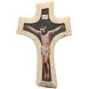 SHALOM - Crocifisso in Polimero con Stampa Oro A Caldo. Altezza 14 Cm