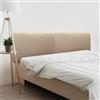 DHOME Testiera Imbottita Liscia Arrotondata in Similpelle con Gambe per Parete Acustica Testate Letto Fonoassorbenti Camera da Letto (Champagne, 180cm Dual)