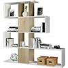 Bricozone Libreria Moderna Da Parete Con 4 Vani E 5 Ripiani In Legno Melaminico Bianco Sistema Di Fissaggio In Metallo Design Salvaspazio Per Soggiorno Studio O Cucina 145x145x29 Cm