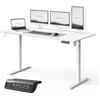 SENSE7 Nojo Light Scrivania Elettrica Bianca 140x70cm, Portata 70kg - Grande Scrivania Minimalista con Memoria & Motore Silenzioso
