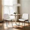 chairus 2 PZ Sedie Cucina in Ecopelle con Gambe in Metallo, Bianco
