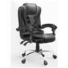 FENIXSHOP24 Poltrona/Sedia Ufficio Ergonomica Presidenziale Reclinabile e Direzionabile con Braccioli Imbottiti e Altezza Regolabile,con rotelle - Nera HLD-809