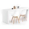 Mobili Fiver, Scrivania Evolution 180x60, Bianco Frassino con Una Gamba, Nobilitato, Scrivania moderna per Camera, Ufficio, Made in Italy