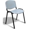 IDEALSEDIE DI GALIZIA MICHELE SEDIA FISSA 4 GAMBE CON TELAIO IN ACCIAIO VERNICIATO NERO, SEDILE E SCHIENALE IN PLASTICA COLORATA, TELAIO IMPILABILE (grigio)