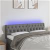 IBUQDDV Testiere Letto Matrimoniale Testiera Letto Matrimoniale Testiera Letto Una Piazza E Mezza Spalliera Letto Matrimoniale Testiera a LED Grigio Scuro 144x7x78/88 cm in Tessuto per Camera Degli Ospiti
