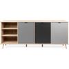 EPIK Madia epik 56 rovere antracite grigio 3 ante vano a giorno