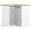 AKORD | Armadio da Cucina con Piano di Lavoro - Oliwia S90 | Mobiletto Base con 2 Porte e 2 Ripiani | Mobile Ingresso | Credenza | Penisola | Armadietto | 46 x 90 x 85 cm | Bianco | Cemento