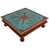Gall&Zick - Tavolino da salotto decorativo, in legno di mango/legno MDF, dipinto a mano, stile orientale indiano, Mandala, colorato