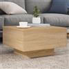 CIADAZ Tavolino da Soggiorno con Luci LED Rovere Sonoma 55x55x31 cm,Tavolino,Tavolino Salotto,Tavolino Esterno,Tavolini da Caffè per Soggiorno-836576