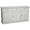 Vicentini arreda CREDENZA MADIA BUFFET IN LEGNO SHABBY CHIC 3 ANTE MOD MARTINI BIANCO ANTICATO