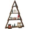 weeco Albero di Natale in legno Decorazione natalizia XXL 110x67 cm in piedi albero con 4 ripiani per ornamenti Decorazione fatta a mano Esterno e Interno Figura Albero di Natale Marrone scuro - wengé