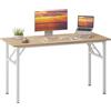AuraCraft Tavolo pieghevole, scrivania per computer, scrivania piccola, tavolo pieghevole, tavolino da ufficio, in legno (rovere bianco, 120 x 60 cm)