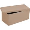 Home Tresor - Cassapanca Contenitore da 76cm, Pouf Pieghevole in Similpelle, HxLxP 38 x 76 x 38 cm, Tavolino Panca Poggiapiedi con Seduta Imbottita - Beige