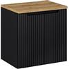 Lomadox Mobile per lavabo 60 cm, in rovere nero, profondità 40 cm, 2 ante (larghezza x altezza x profondità) ca. 60,4 x 40 cm