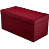 MG Design Pouf contenitore imbottito 45 × 90 cm Rosso - capacità ca. 100 L, fino a 300 kg, superficie morbida con leggero riflesso, struttura in legno massiccio, già montato e facile da pulire