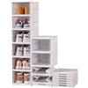 Generico Scarpiera Salvaspazio Pieghevole 6 Ripiani Portascarpe Organizer Scarpe contenitori bianco facile da montare
