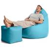 Avalon - Puff Poltrona Sacco Gigante con Poggiapiedi Jive Deluxe Sfoderabile, Pouf di Qualità Sartoriale, Bean Bag per Sedersi Ergonomico, Tessuto Antistrappo Impermeabile, Made in IT (Petrol)