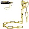 Zuasdvnk Portabottiglie di vino, design a catena, in metallo, supporto per vino e presentazione, montaggio a parete