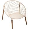 ATMOSPHERA CREATEUR D'INTERIEUR - Poltrona Raina in teak intrecciato cotone bianco