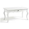 Mar.c.a. Design - Tavolino Rettangolare con Cassetto e Gambe Curve - Tavolino Legno Salotto 100x50x45 cm in Stile Arte Povera - Made in Italy