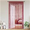 Generico Tende a Filo 2 pz 140x250 cm Rosso bordò,Rosso,0.74kg,132409