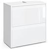 Vicco Mobile sottolavabo per bagno Majest, Bianco lucido, 60.2 x 62.1 cm