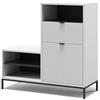 Vicco Panca scarpiera da ingresso Eliza, Bianco 100 x 98.5 cm | con anta e cassetto, adatto per la conservazione salvaspazio delle scarpe