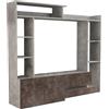 milani home - parete attrezzata porta tv soggiorno moderna di design 180x28/40x165 h