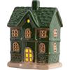 Generico Casette in Ceramica |Centritavola | Case di Ceramica del Villaggio | Ornamento da Scrivania con Luce LED | Centrotavola Natalizio | per Interni, da Tavolo, Mensole, Mensole, Feste